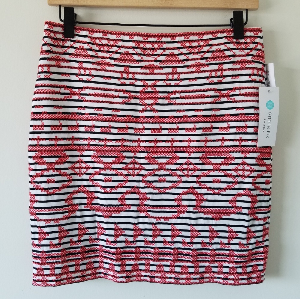 Stitch Fix THML Brandi Embroidered Skirt, S